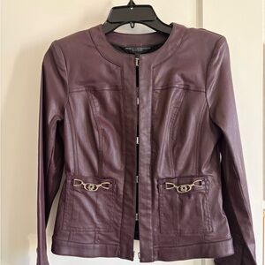 White House Black Market Plum Leather Jacket